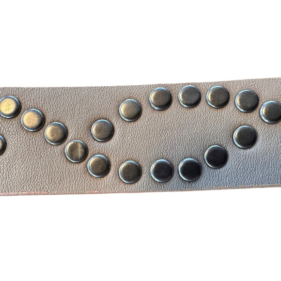 Steve Madden Studded Tan Leather Western Belt Faux Turquoise Boho Cowgirl Small - Picture 5 of 14